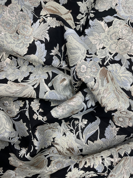 MB-7657W EXCLUSIVE DESIGNER SILK BLEND BURNOUT JACQUARD. ERDEM. ITALY