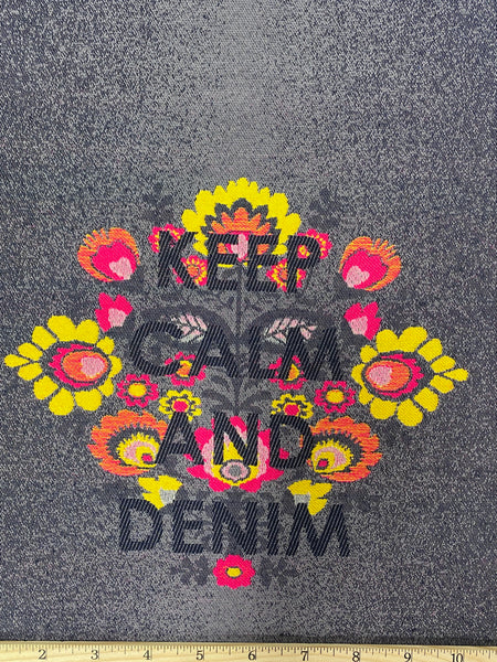 MB-7520W KEEP CALM AND DENIM JACQUARD PANEL. FRANCE
