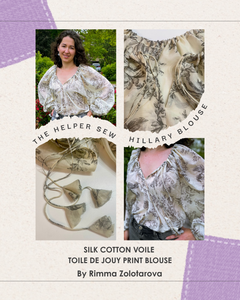 Timeless Charm: Toile de Jouy Print Silk Cotton Blouse | Sewing Project by Rimma Zolotarova