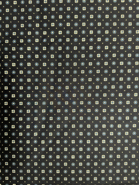REF-114 SMALL PRINT COTTON SILK SHIRTING. CANALI. ITALY. A CUT OF 1-1/4 YARDS.