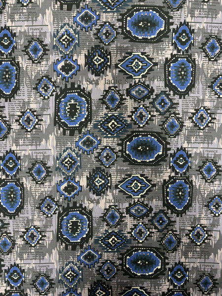 CP-9118W DESIGNER NEWSPAPER PRINT COTTON POPLIN. JOHN GALLIANO. ITALY