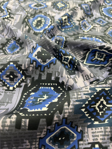 CP-9118W DESIGNER NEWSPAPER PRINT COTTON POPLIN. JOHN GALLIANO. ITALY