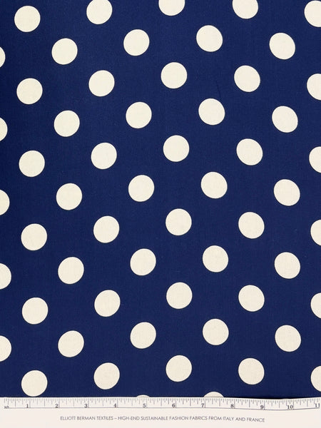 S-9062W POLKA DOT PRINT STRETCH SILK CREPE DE CHINE PANEL. ITALY