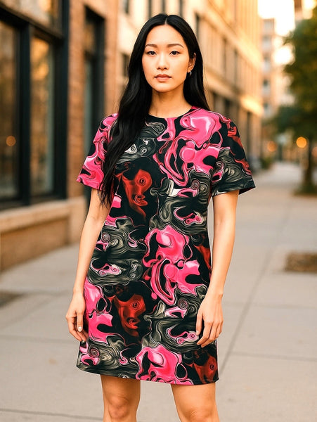 SCK-9053W-A ABSTRACT PRINT NEOPRENE PONTE KNIT. ITALY