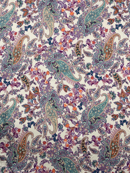 BFS-211 PAISLEY PRINT VISCOSE CHALLIS SATIN FINISH. ITALY.