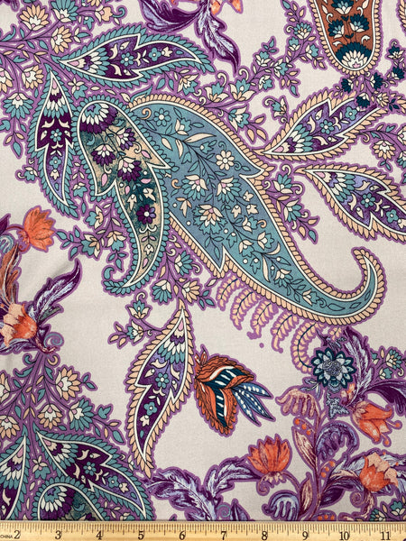 BFS-211 PAISLEY PRINT VISCOSE CHALLIS SATIN FINISH. ITALY.