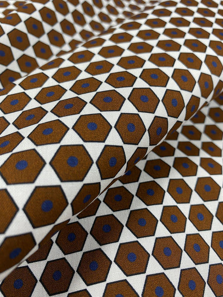 CP-9123W HONEYCOMB DROP DOT PRINT COTTON POPLIN. ITALY