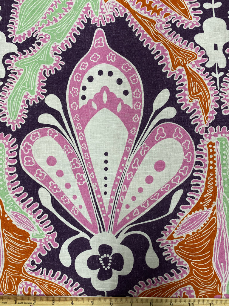 Li Textiles LI-7935W DESIGNER WASHED LOOK PRINTED LINEN COTTON. ZARA. ITALY ...