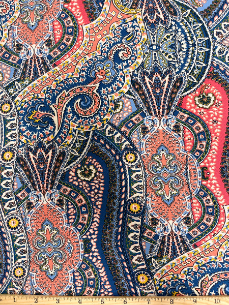 RV-8003W ETHNIC PRINT VISCOSE CHALLIS. ITALY