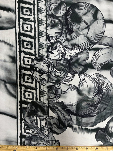 S-7789W ALEXANDER MCQUEEN-INSPIRED DOUBLE BORDER PRINT SILK TWILL. ITALY
