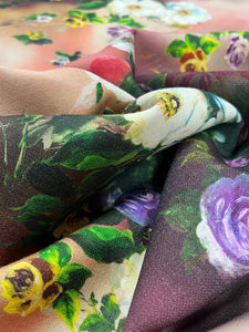 WC-7863W FLORAL OMBRE PRINT 4-PLY STRETCH WOOL . ITALY
