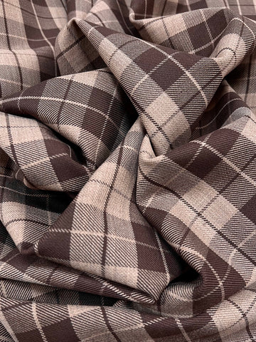 WC-8080W WOVEN PLAID STRETCH MEDIUM WOOL SUITING. ITALY.