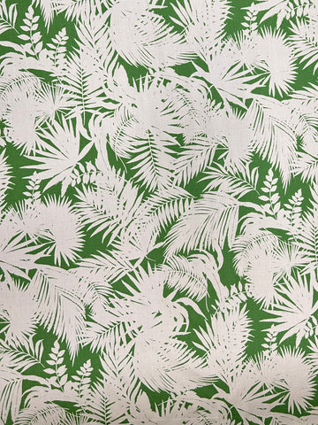 CP-7966W PALM LEAF SILHOUETTE PRINT COTTON POPLIN SATIN FINISH. ITALY