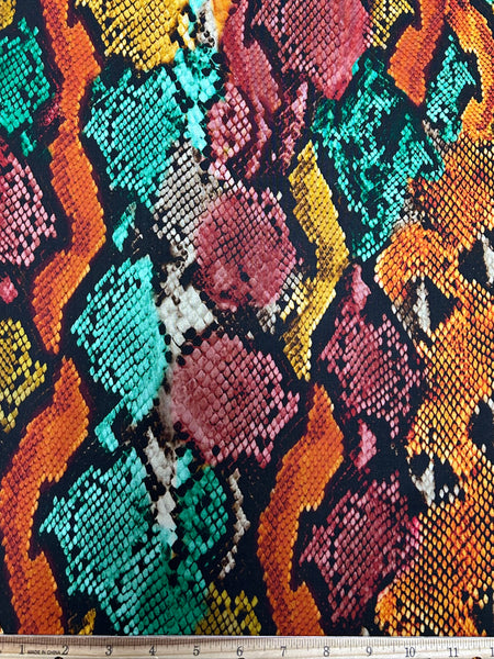 RV-7967W MULTICOLORED PYTHON PRINT VISCOSE CHALLIS. ITALY