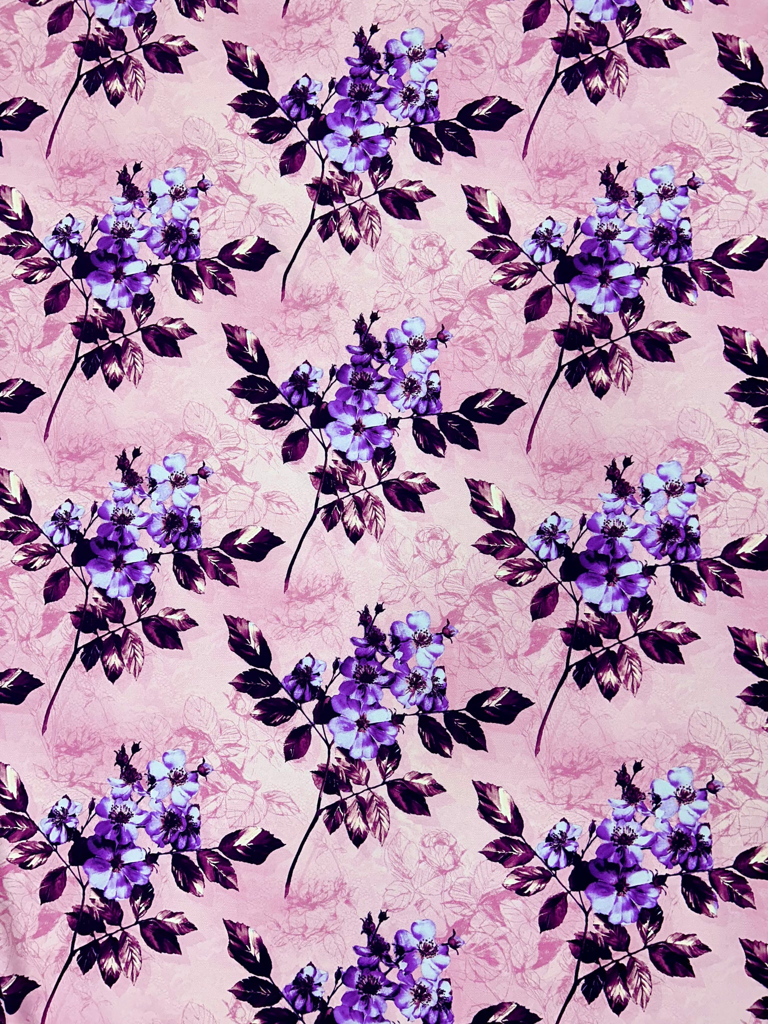 EU-7985W-B DESIGNER FLORAL PRINT 2-PLY VISCOSE CREPE. EMANUEL UNGARO. ITALY