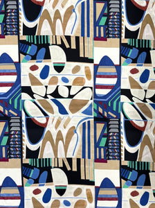 RV-9043W ABSTRACT PRINT VISCOSE CREPE. ITALY.