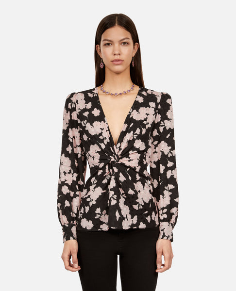 RV-9078W DESIGNER SAKURA BLOSSOM VISCOSE SATIN JACQUARD. THE KOOPLES. ITALY