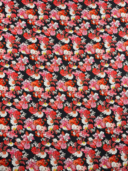RVK-9057W DESIGNER ROSE OVER LACE PRINT COTTON JERSEY KNIT. EMANUEL UNGARO. ITALY