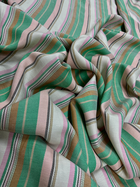 LI-9140W YARN-DYED STRIPED DESIGN LINEN VISCOSE. ITALY