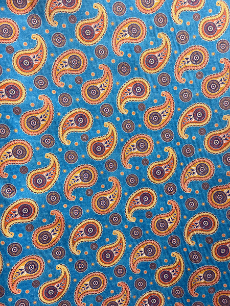 RV-9068W RETRO PAISLEY PRINT COTTON POPLIN. ITALY.