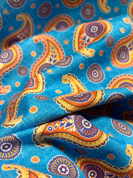 RV-9068W RETRO PAISLEY PRINT COTTON POPLIN. ITALY.