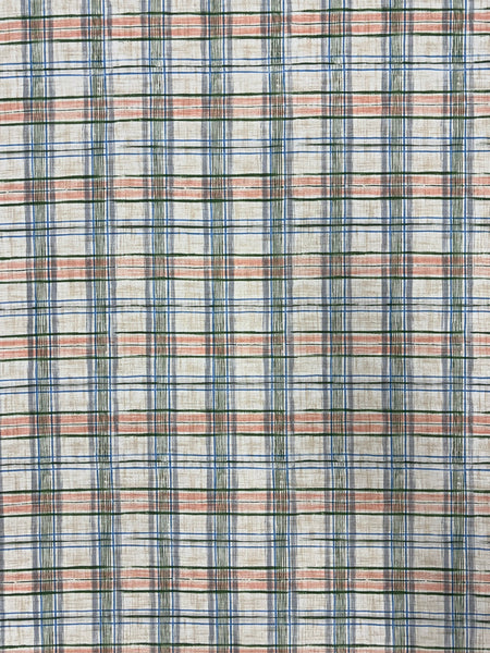 LI-9061W PENCIL-SKETCHAED PLAID PRINT LINEN. ITALY
