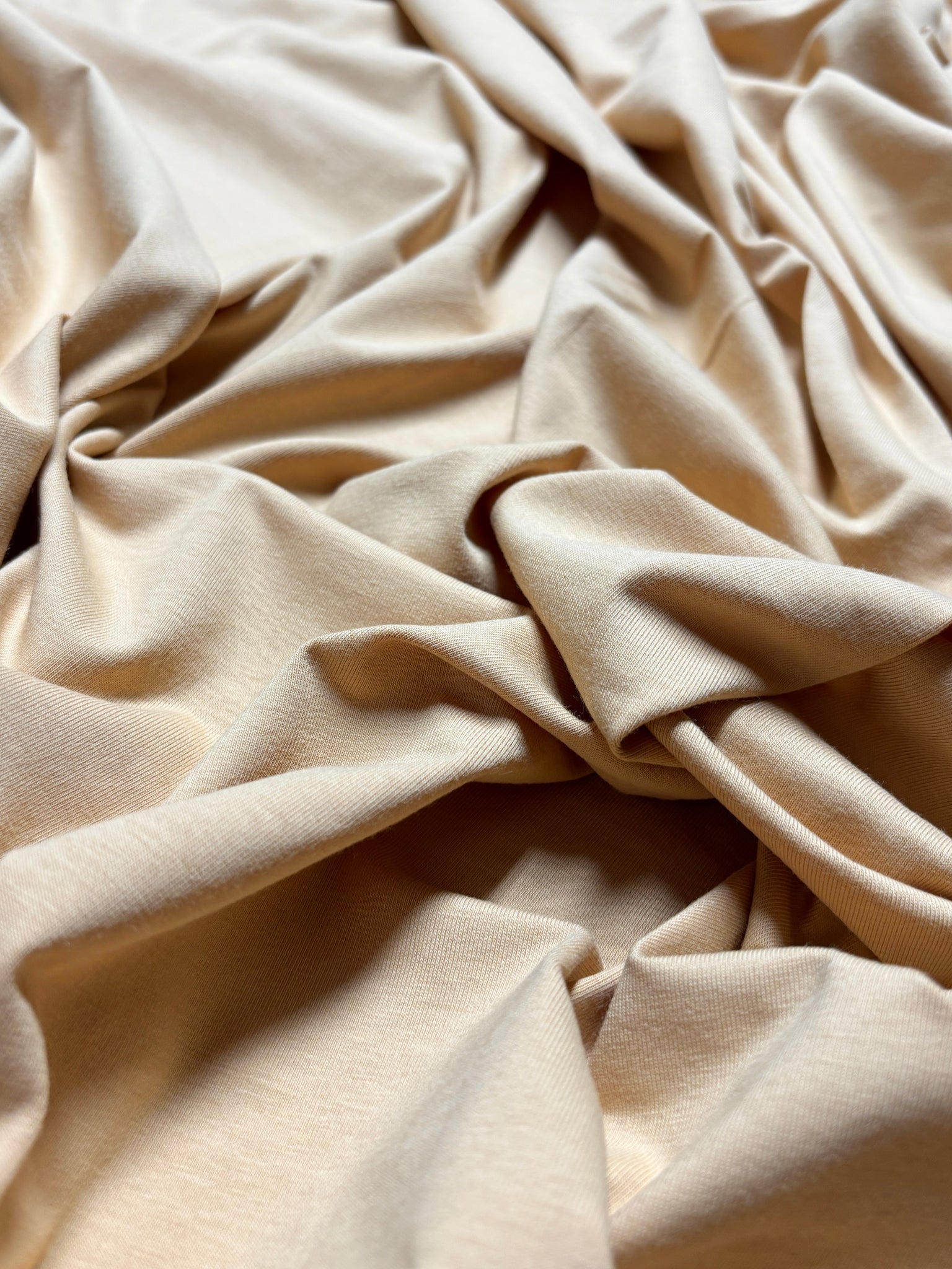 CK-9138W DESIGNER TAN COTTON JERSEY KNIT. GUCCI. ITALY