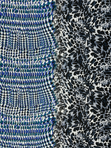 RVK-9148W ANIMAL HOUNDSTOOTH PRINT VISCOSE LCRA KNIT. ITALY