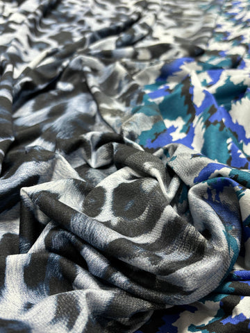 RVK-9148W ANIMAL HOUNDSTOOTH PRINT VISCOSE LCRA KNIT. ITALY