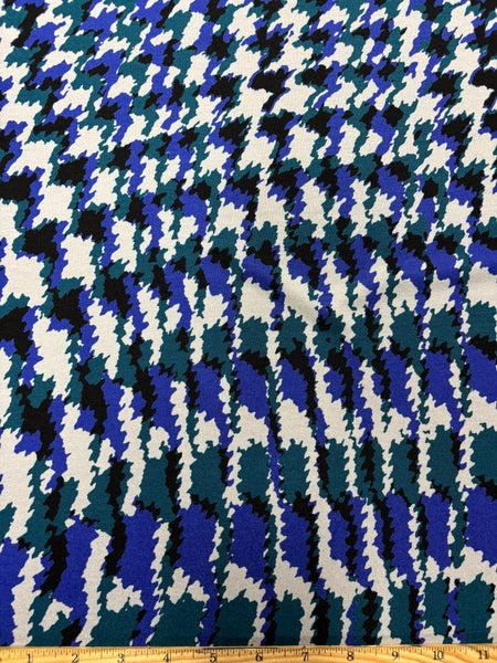 RVK-9148W ANIMAL HOUNDSTOOTH PRINT VISCOSE LCRA KNIT. ITALY