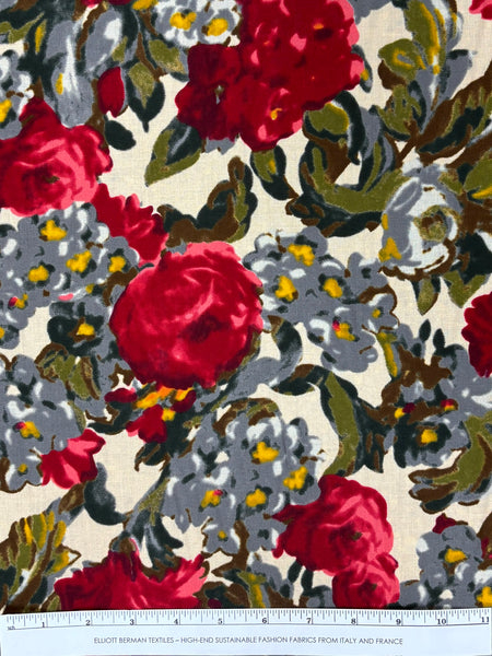 CP-9060W ROSE PRINT COTTON POPLIN. ITALY