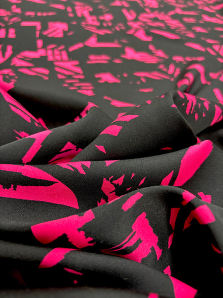 RV-9128W BORDER PRINT VISCOSE CHALLIS SATIN FINISH. ITALY