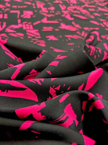 RV-9128W BORDER PRINT VISCOSE CHALLIS SATIN FINISH. ITALY