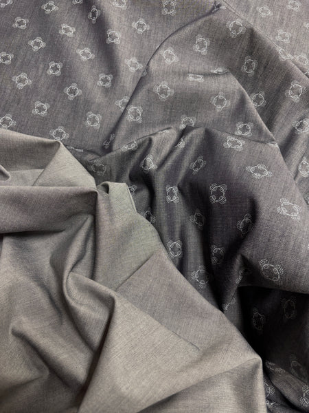 CD-9094W RVERSIBLE IRIDESCENT PRINTED COTTON CHAMBRAY POPLIN.