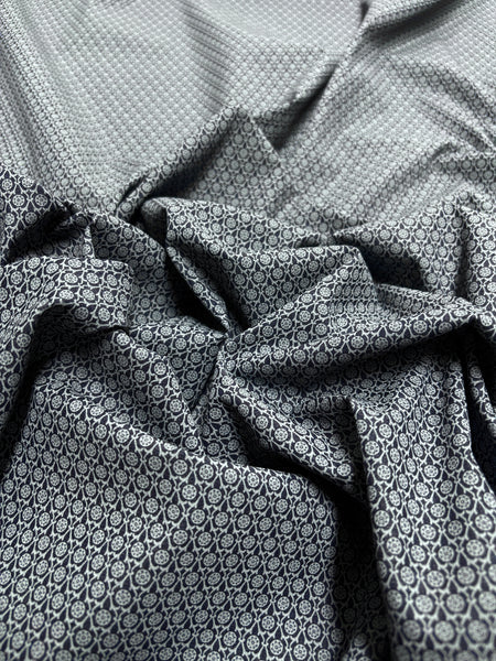 CD-9093W REVERSIBLE PRINTED DENIM LOOK COTTON CHAMBRAY. ITALY