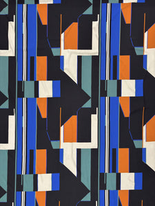 RV-9047W GRAPHIC GEO PRINT ECOVERO VISCOSE CHALLIS. ITALY.