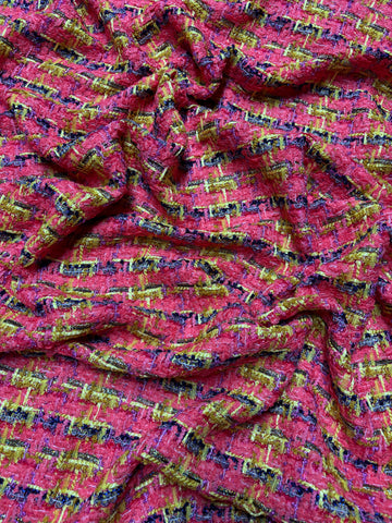 WS-9074W DESIGNER METALLIC WOOL BLEND TWEED BOUCLE. GUCCI.ITALY