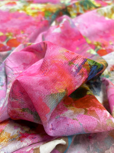 RV-9082W EXCLUSIVE MONET-INSPIRED PRINT COTTON VOILE. ITALY