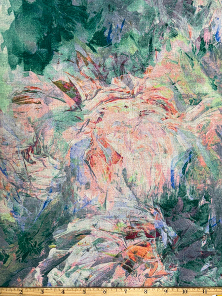 RV-9079W EXCLUSIVE MONET-INSPIRED FLORAL PRINT LINEN. ITALY
