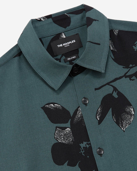 RV-9077W DESIGNER INK-DRAWN FLORAL PRINT VISCOSE POPLIN. THE KOOPLES. ITALY