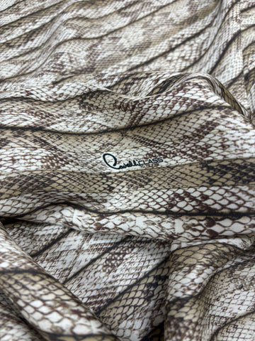 RV-9063W DSIGNER SIGNATURE PYTHON PRINT VISCOSE CHARMESUE. ROBERTO CAVALLI. ITALY.