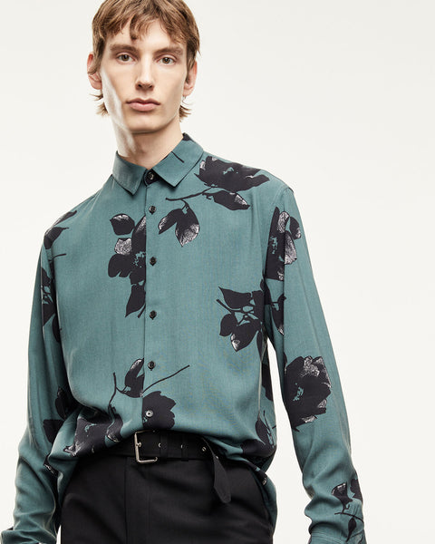 RV-9077W DESIGNER INK-DRAWN FLORAL PRINT VISCOSE POPLIN. THE KOOPLES. ITALY