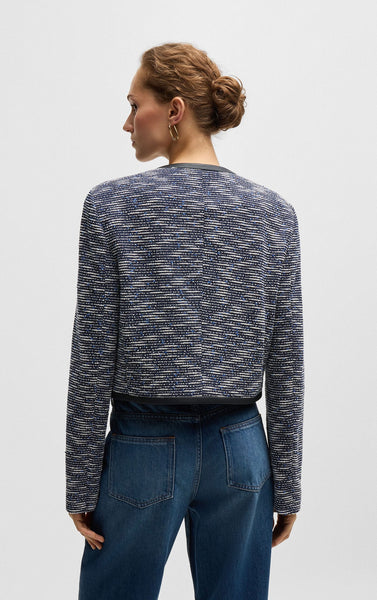 MB-9157W DESIGNER PEARL-STRAND DESIGN STRETCH BOUCLE JACQUARD. HUGO BOSS. ITALY