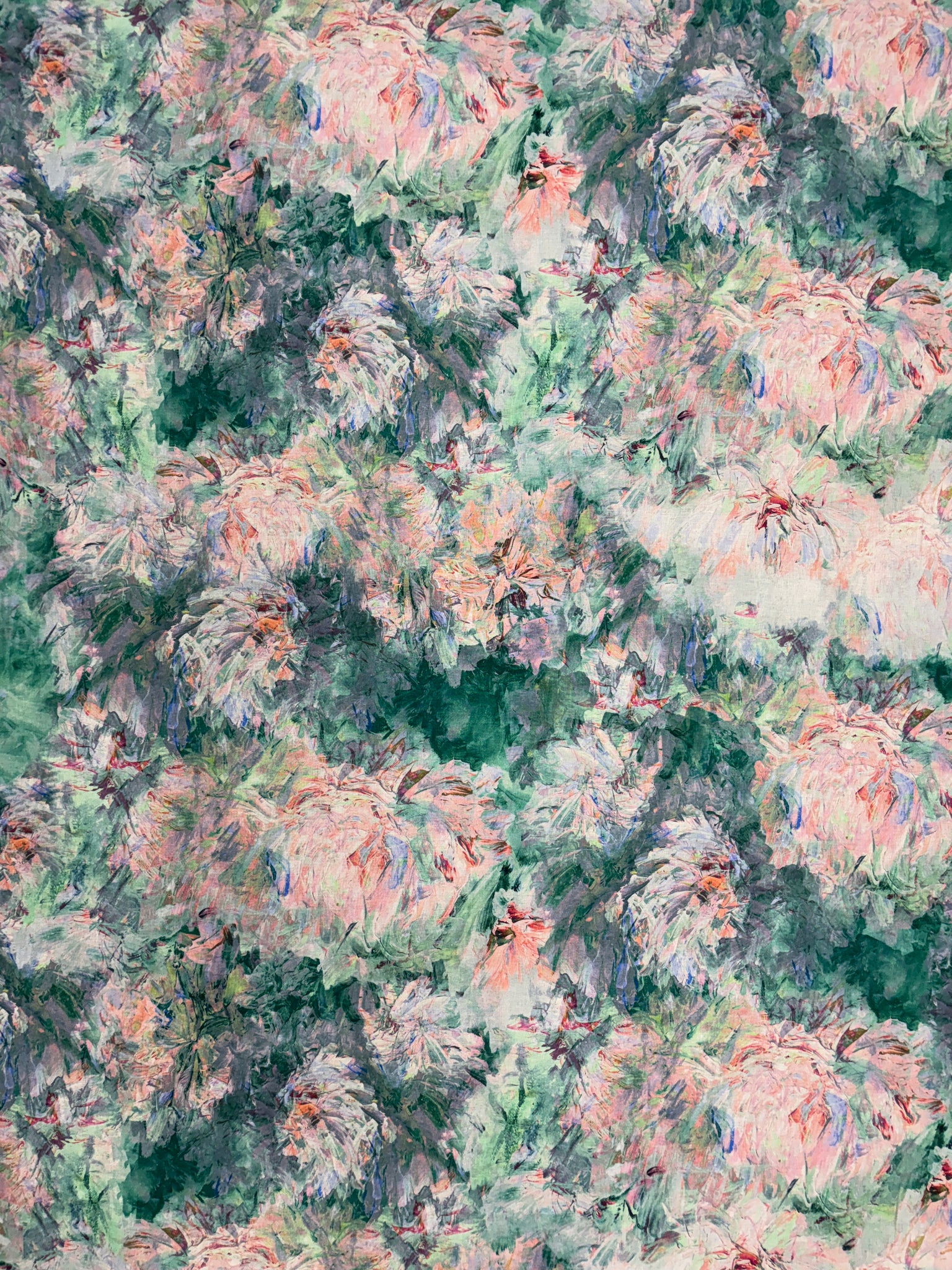 RV-9079W EXCLUSIVE MONET-INSPIRED FLORAL PRINT LINEN. ITALY