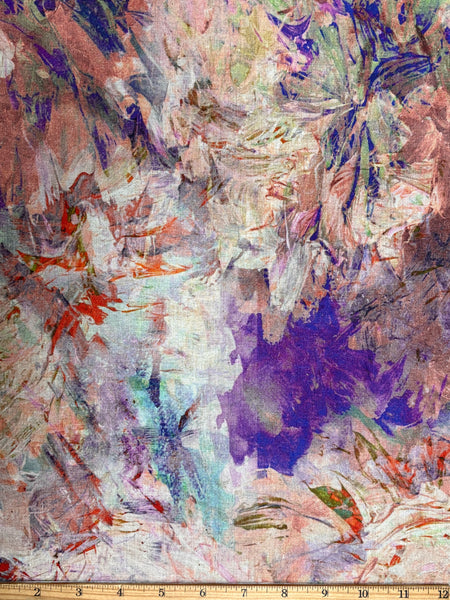 RV-9080W EXCLUSIVE MONET-INSPIRED FLORAL PRINT LINEN. ITALY