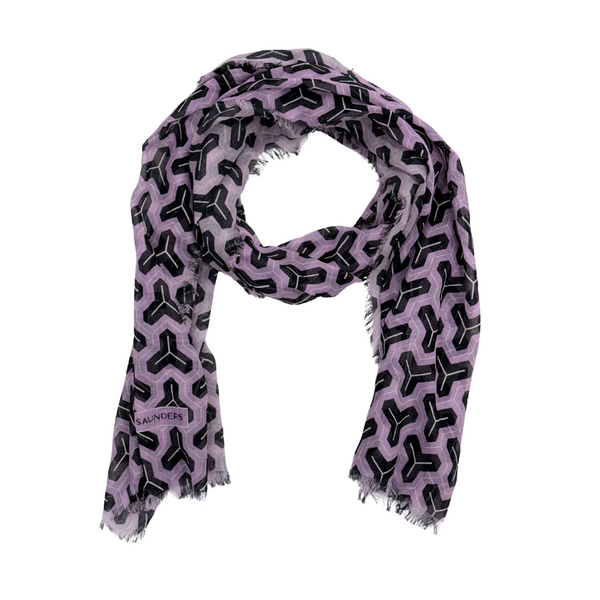 DS-1029 “AMETHYST" - JONATHAN SAUNDERS DIGITAL PRINT COTTON CASHMERE SCARF. MADE IN ITALY