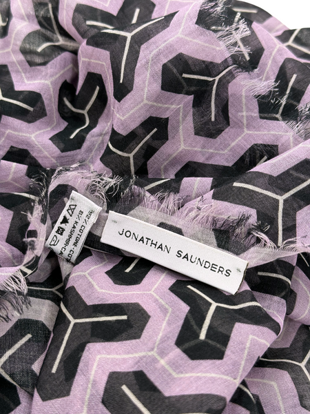 DS-1029 “AMETHYST" - JONATHAN SAUNDERS DIGITAL PRINT COTTON CASHMERE SCARF. MADE IN ITALY