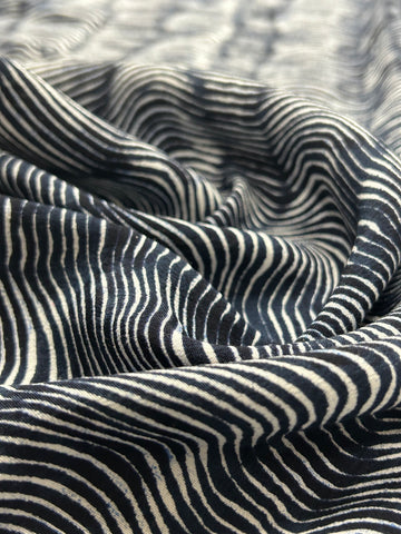 BFS-221 ZEBRA-INSPIRED PRINT VISCOSE CREPE HAND. FRANCE.