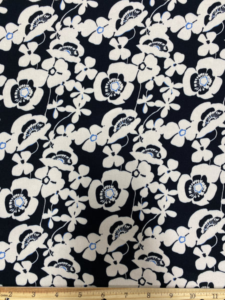 BFS-209 FLORAL PRINT VISCOSE CREPE HAND. ITALY.