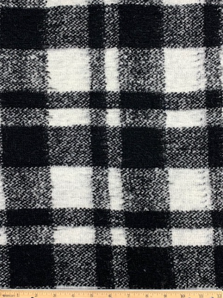 WC-7881W CHECKERS FUZZY DESIGN BOILED WOOL. ITALY